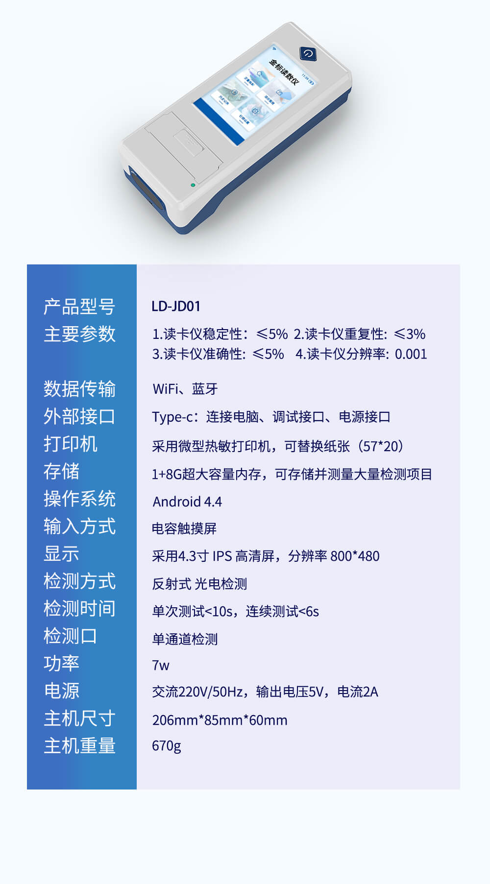 多通道金標(biāo)讀數(shù)儀